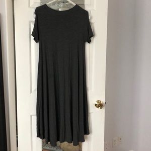 Long charcoal gray maxi dress